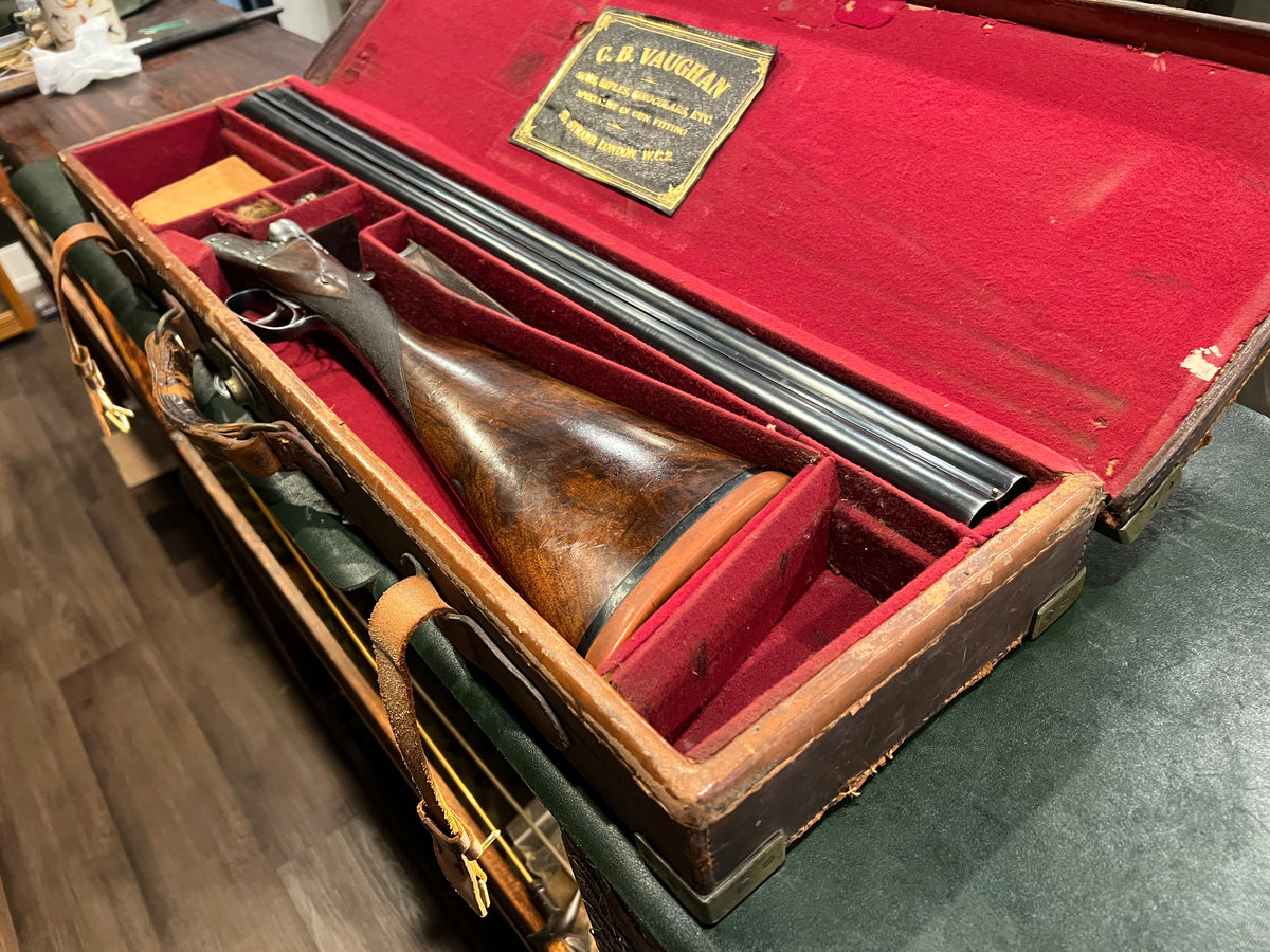 William Evans From Purdey 12 Ga. SxS Boxlock Shotgun Engraved Side by Side, 63 Pall Mall, London