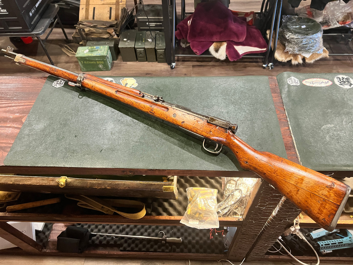 Mire anti-aérienne japonaise Arisaka Type 99 de la Seconde Guerre mondiale – Finition d'origine – Tige de nettoyage – 7,7 × 58