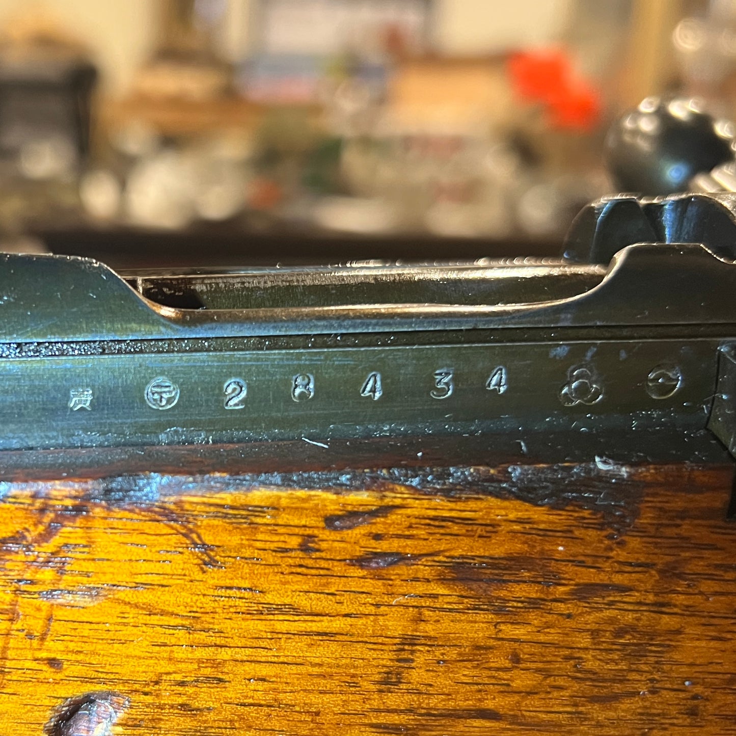 Mire anti-aérienne japonaise Arisaka Type 99 de la Seconde Guerre mondiale – Finition d'origine – Tige de nettoyage – 7,7 × 58