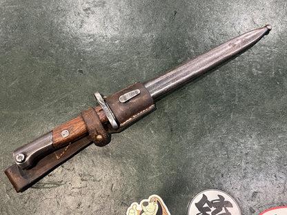 Yugoslavian M48 Mauser Bayonet – Matching Numbers – With Scabbard & Leather Frog