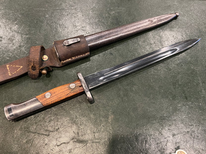 Yugoslavian M48 Mauser Bayonet – Matching Numbers – With Scabbard & Leather Frog