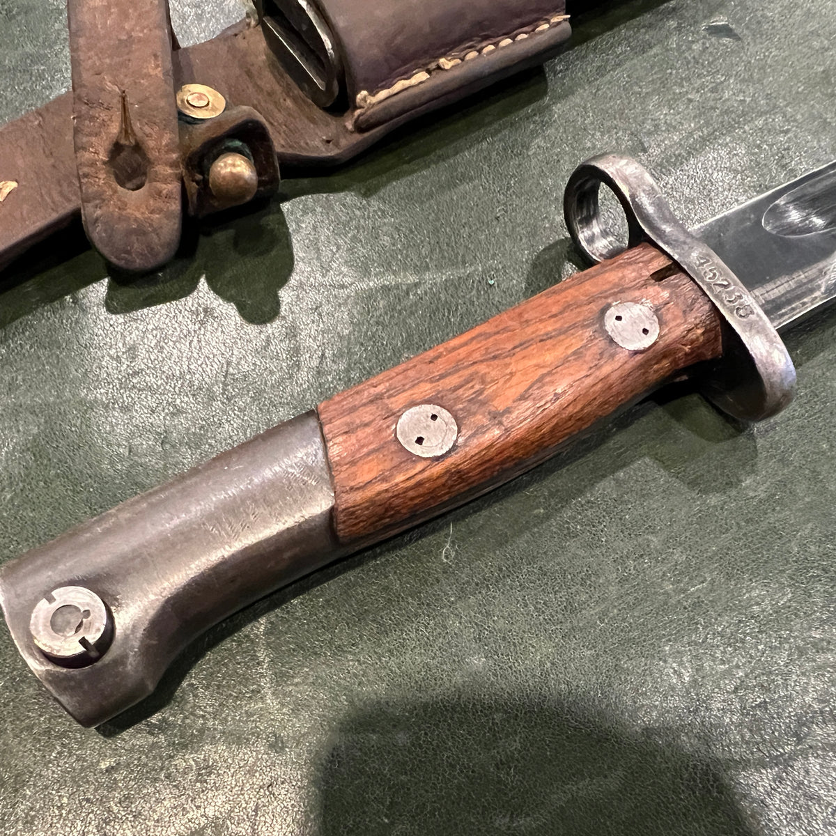 Yugoslavian M48 Mauser Bayonet – Matching Numbers – With Scabbard & Leather Frog