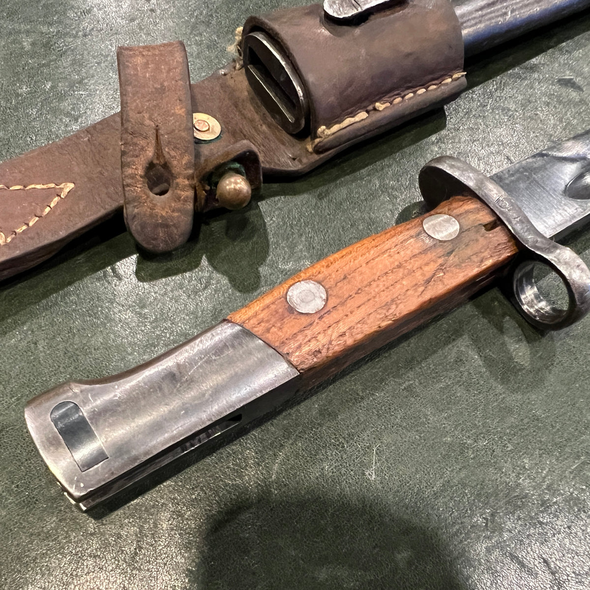 Yugoslavian M48 Mauser Bayonet – Matching Numbers – With Scabbard & Leather Frog
