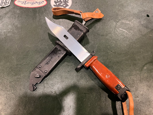 Cold War Era AK-47/AKM Bayonet with Scabbard and Leather Frog