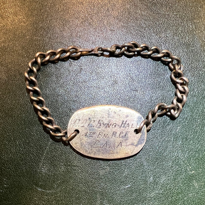 WWII or Earlier Canadian Military Sterling Silver ID Bracelet