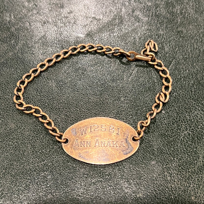 WWII Canadian Military Gold Filled Sterling Silver ID Bracelet