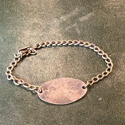 WWII Canadian Military Gold Filled Sterling Silver ID Bracelet