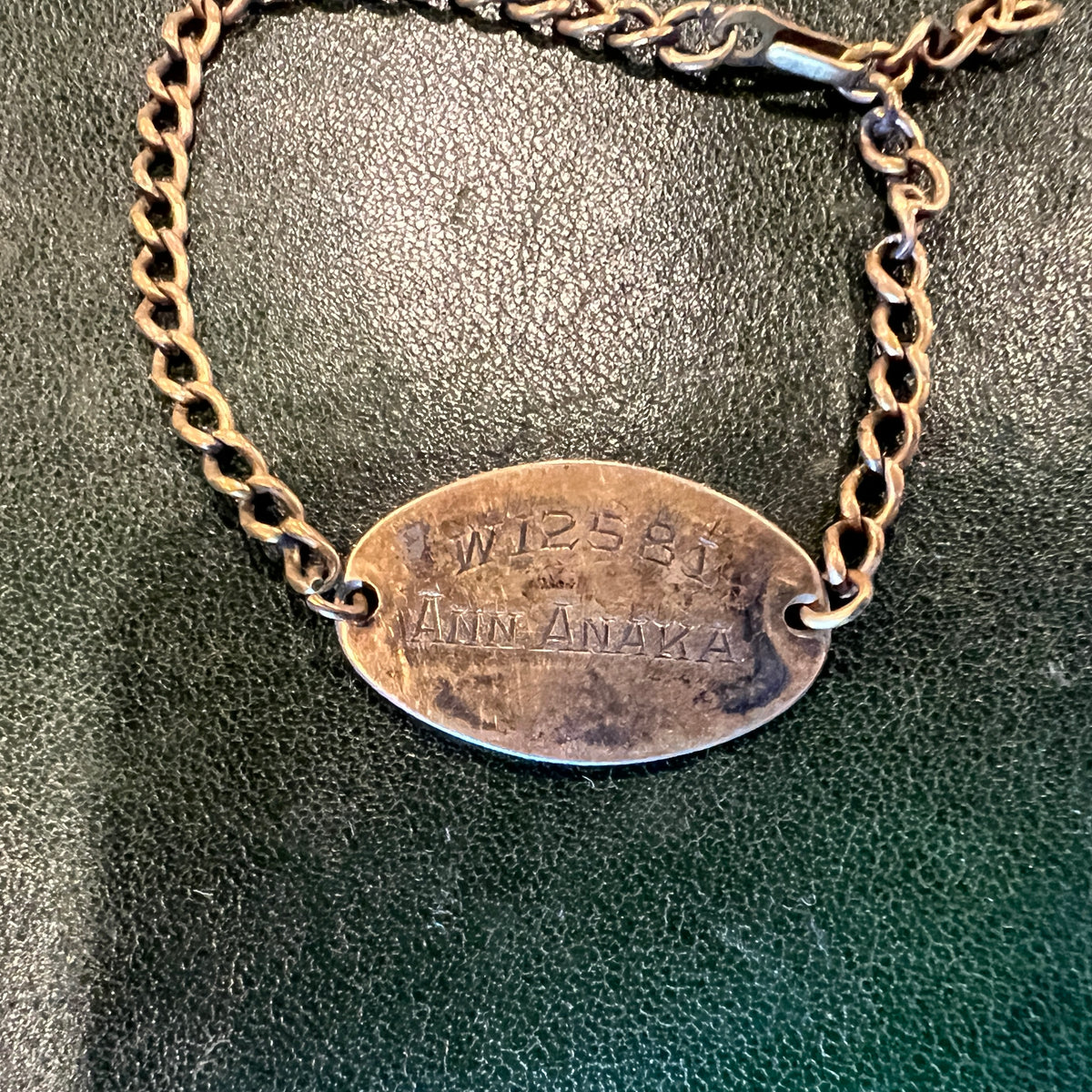 WWII Canadian Military Gold Filled Sterling Silver ID Bracelet