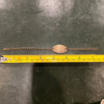 WWII Canadian Military Gold Filled Sterling Silver ID Bracelet