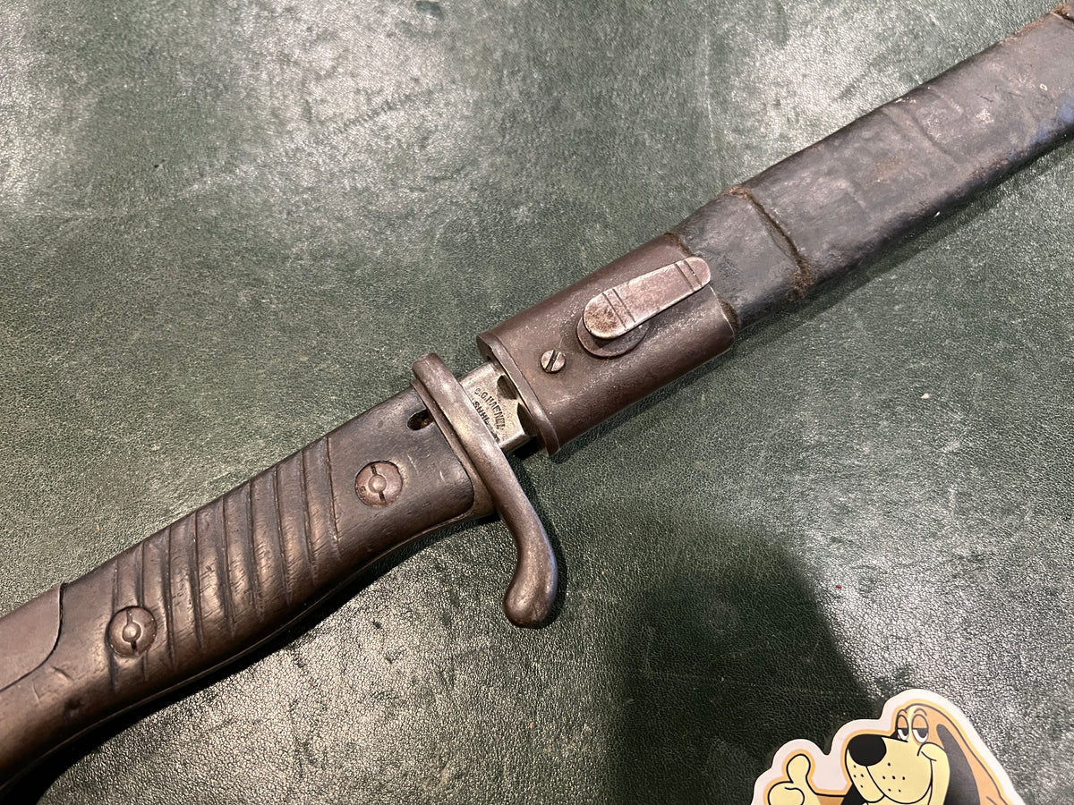 1906 Imperial German S98 Long Bayonet for Gewehr 98 – Pre-WWI – With Leather Scabbard
