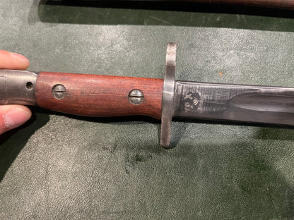 WWII Australian 1907 Pattern Bayonet | Fits .303 Caliber Lee-Enfield No.1 Mk III (SMLE) Rifles | 1943 Dated with Scabbard
