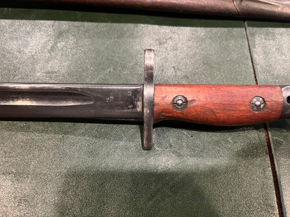 WWII Australian 1907 Pattern Bayonet | Fits .303 Caliber Lee-Enfield No.1 Mk III (SMLE) Rifles | 1943 Dated with Scabbard