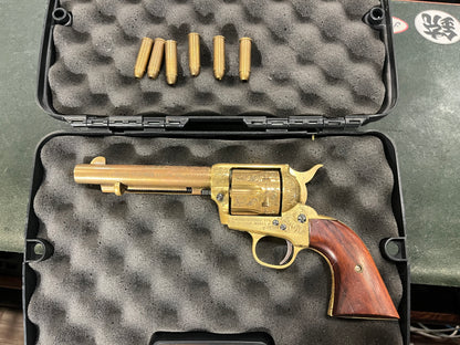 Rare revolver de présentation Nakata Colt SAA .45 à blanc – Plaqué or, Japon années 1970