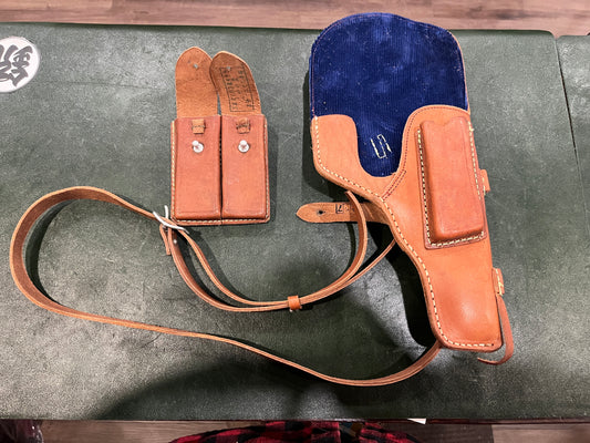 Chinese Type 54 Tokarev Pistol Leather Holster Set with Mag Pouch & Strap – Dated Military Issue