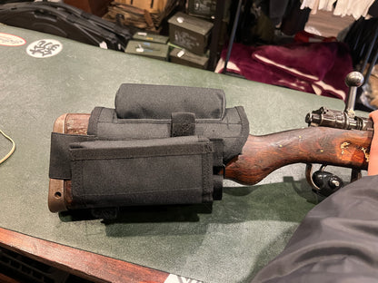 Pack crosse de fusil tactique – Appui-joue réglable avec pochette à munitions (options noir et beige)