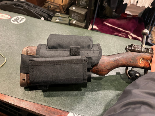 Pack crosse de fusil tactique – Appui-joue réglable avec pochette à munitions (options noir et beige)