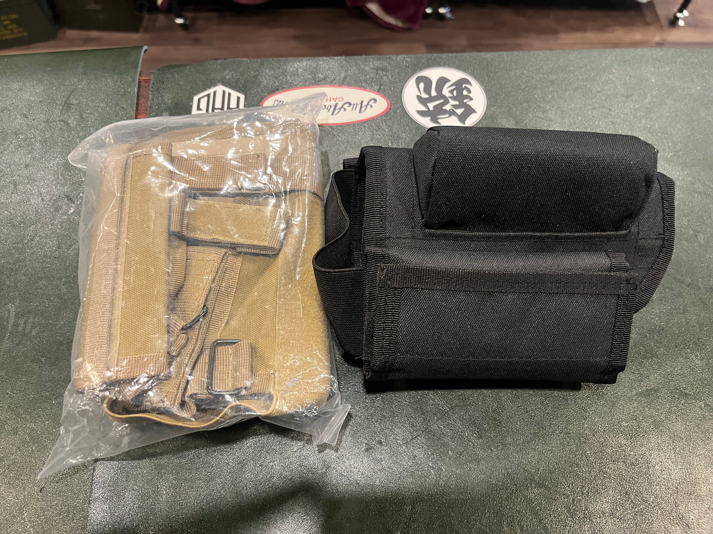 Pack crosse de fusil tactique – Appui-joue réglable avec pochette à munitions (options noir et beige)