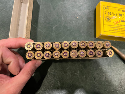 30-06 & 7.62mm (.30) Vintage Ammunition Lot – Two Full 20-Round Boxes – Winchester .30 Gov’t Model 1906 & Kynoch 7.62mm (.30") Ball 150 gr