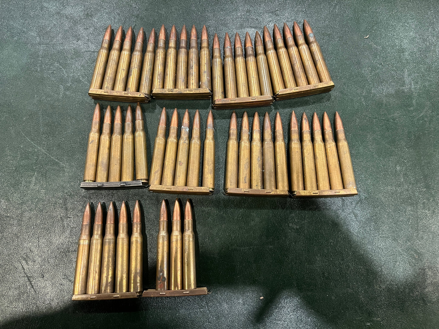 48 rds Vintage .30-06 Springfield (.30 Gov’t) Ball Ammo on 10 Military Stripper Clips