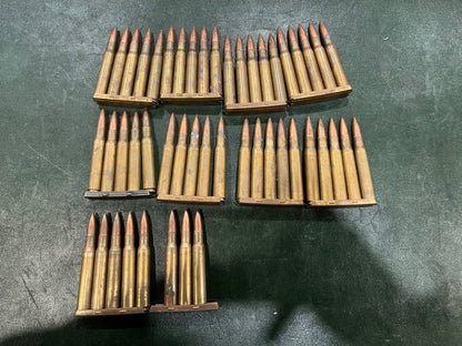 48 rds Vintage .30-06 Springfield (.30 Gov’t) Ball Ammo on 10 Military Stripper Clips
