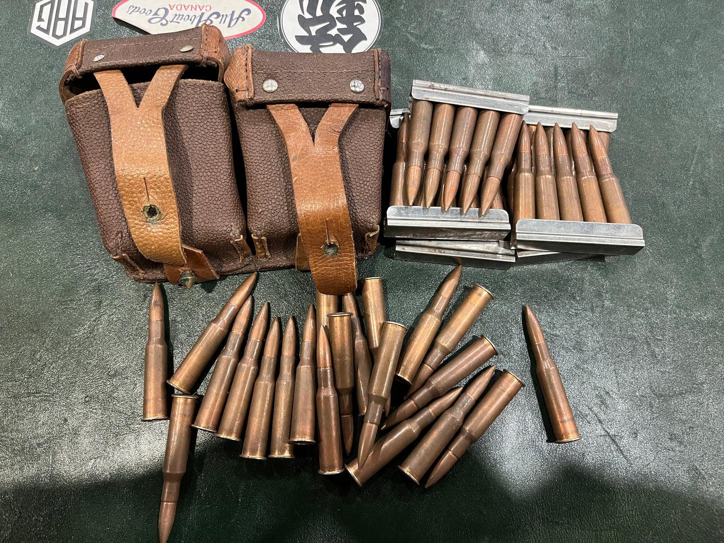 7.62×54R (8mm Mosin-Nagant) Ammo with Stripper Clips & 2 Ammo Pouches — Century Arms / “Made in URSS” --87rds