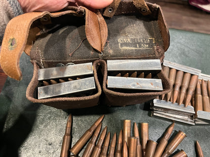 7.62×54R (8mm Mosin-Nagant) Ammo with Stripper Clips & 2 Ammo Pouches — Century Arms / “Made in URSS” --87rds