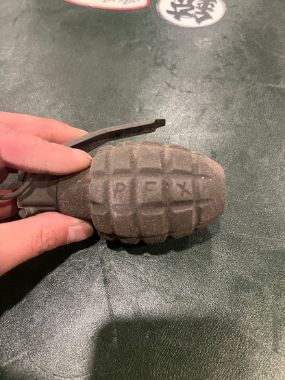 U.S. PINEAPPLE GRENADE — DUMMY / INERT CAST-STEEL (MARKED “RFX”)