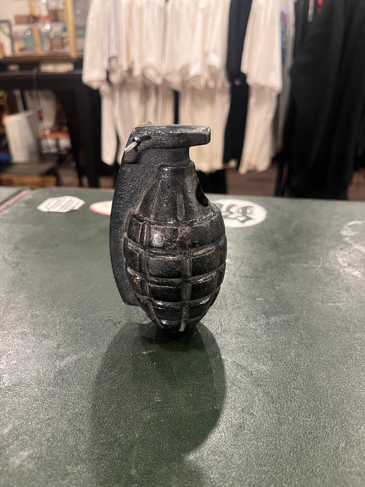 U.S. Military-Style Practice Grenade — Inert Cast Steel, Black Painted, Marked “KOREA”