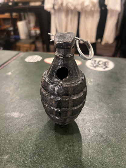 U.S. Military-Style Practice Grenade — Inert Cast Steel, Black Painted, Marked “KOREA”