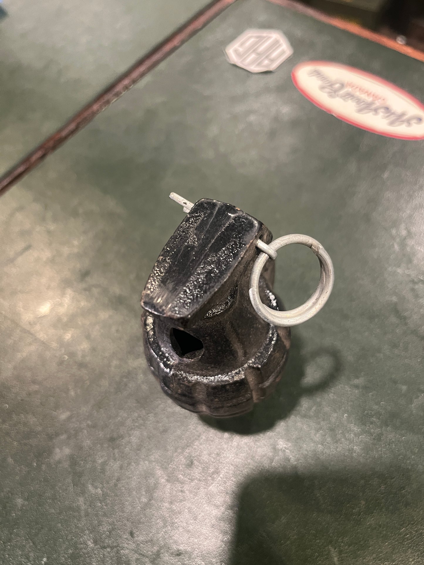 U.S. Military-Style Practice Grenade — Inert Cast Steel, Black Painted, Marked “KOREA”