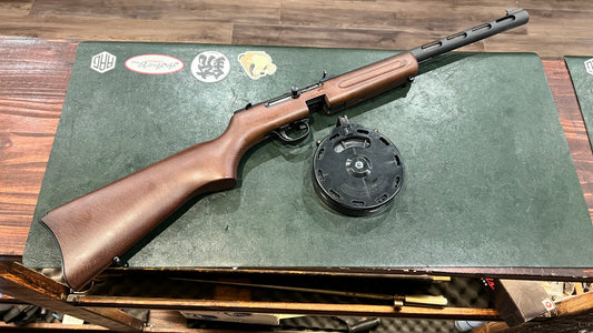 Pietta PPS-50 Semi-Automatic Rifle in .22 LR – Fired Once  – Includes 50-Round Drum Magazine