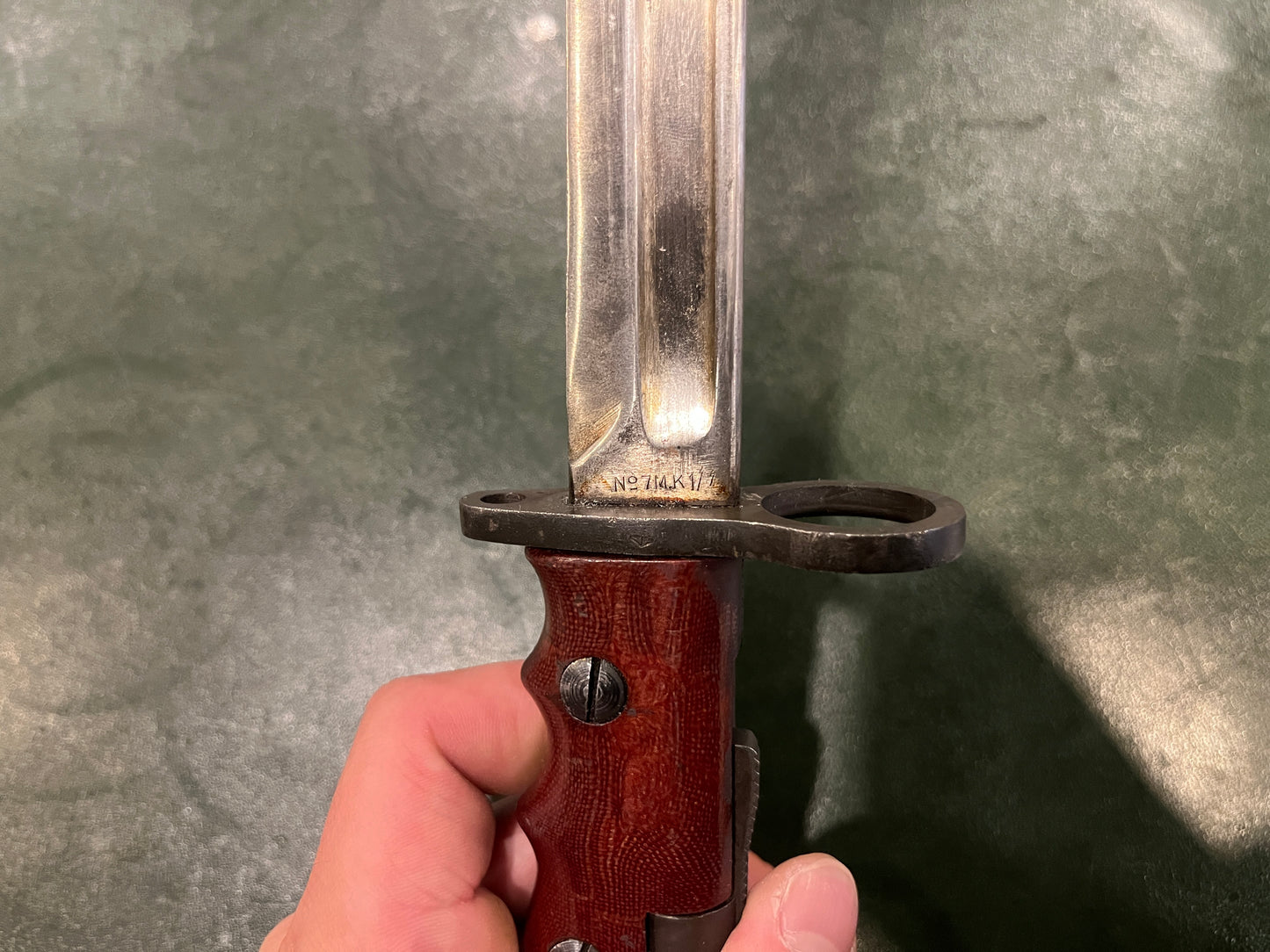 British No.7 Mk I/L Bayonet – M47A (BSA Shirley) Manufacture – Sten Mk V & Lee-Enfield No.4 Compatible – Original WWII/Post-War Production