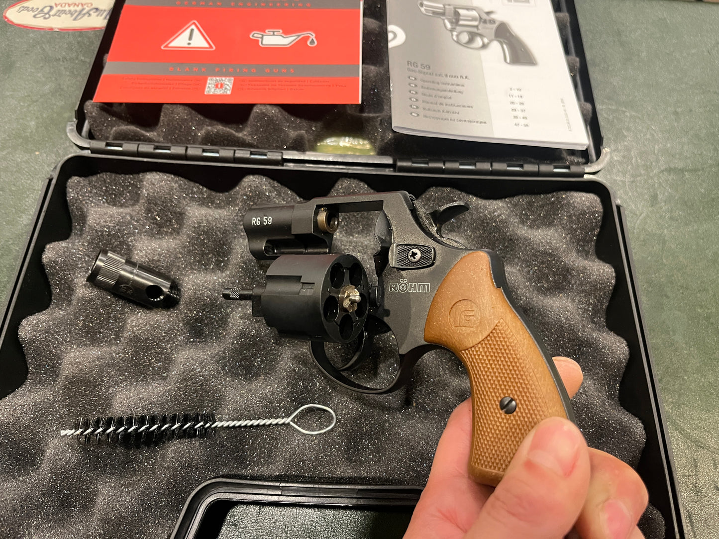 Röhm RG 59 Blank-Firing Revolver – 9mm R.K., German-Made, Complete in Case