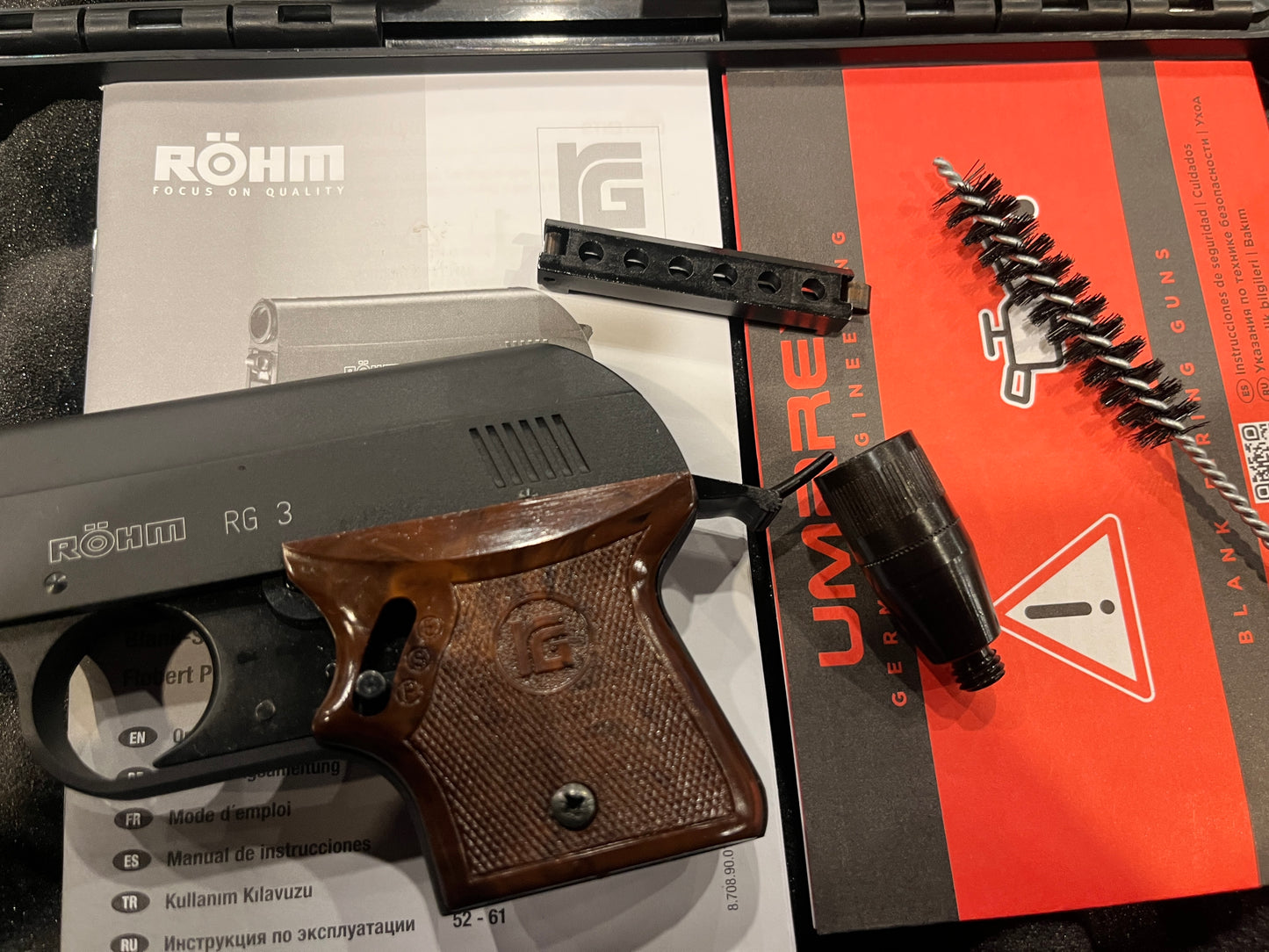 Röhm RG3 6mm Blank Pistol – Made in Germany – Complete Set with Case & Accessories