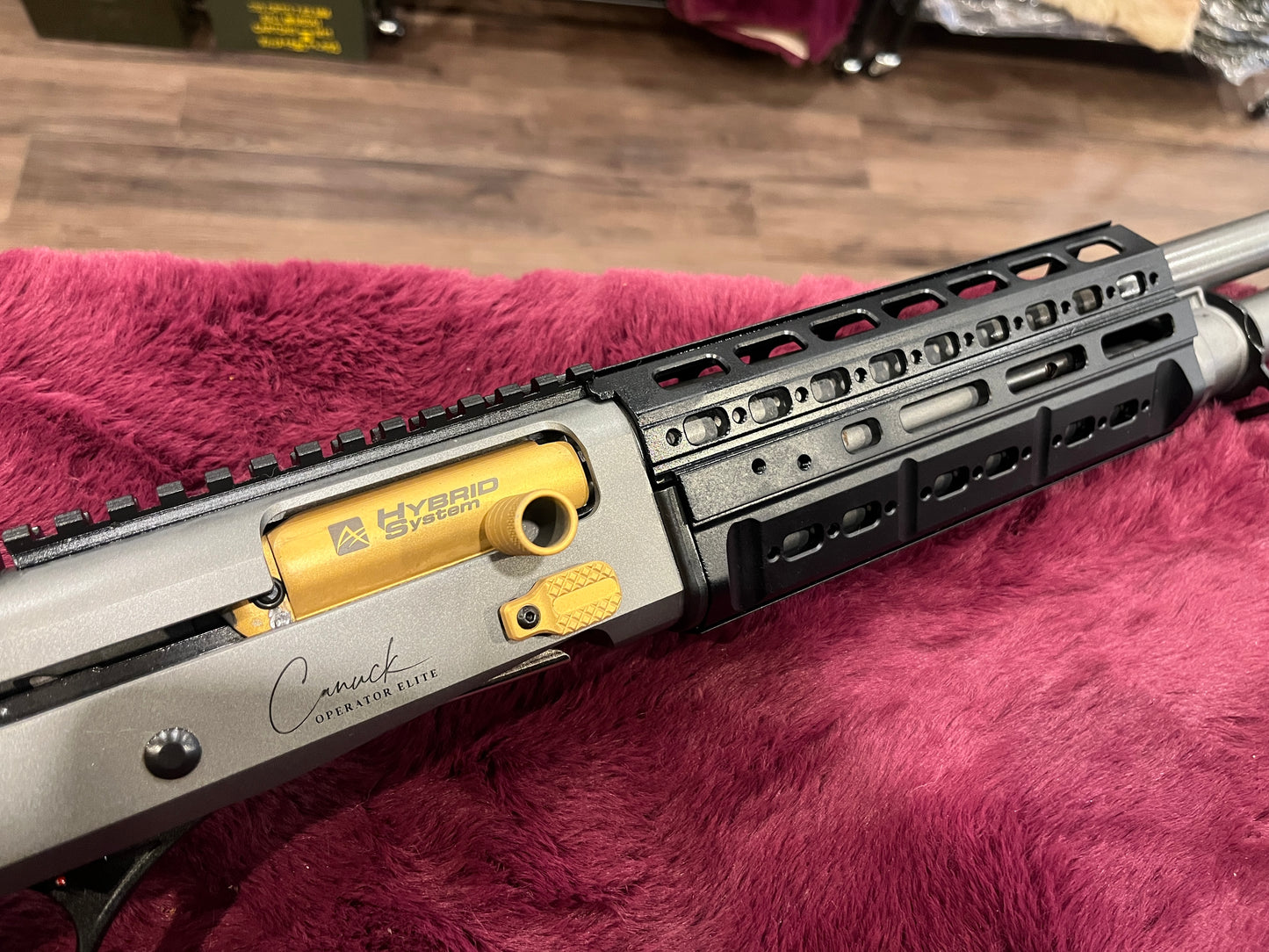 Canuck Elite Tac Operator — Never Been Fired — Original Box + Swivels, Extra Handguard Covers & Picatinny Rails