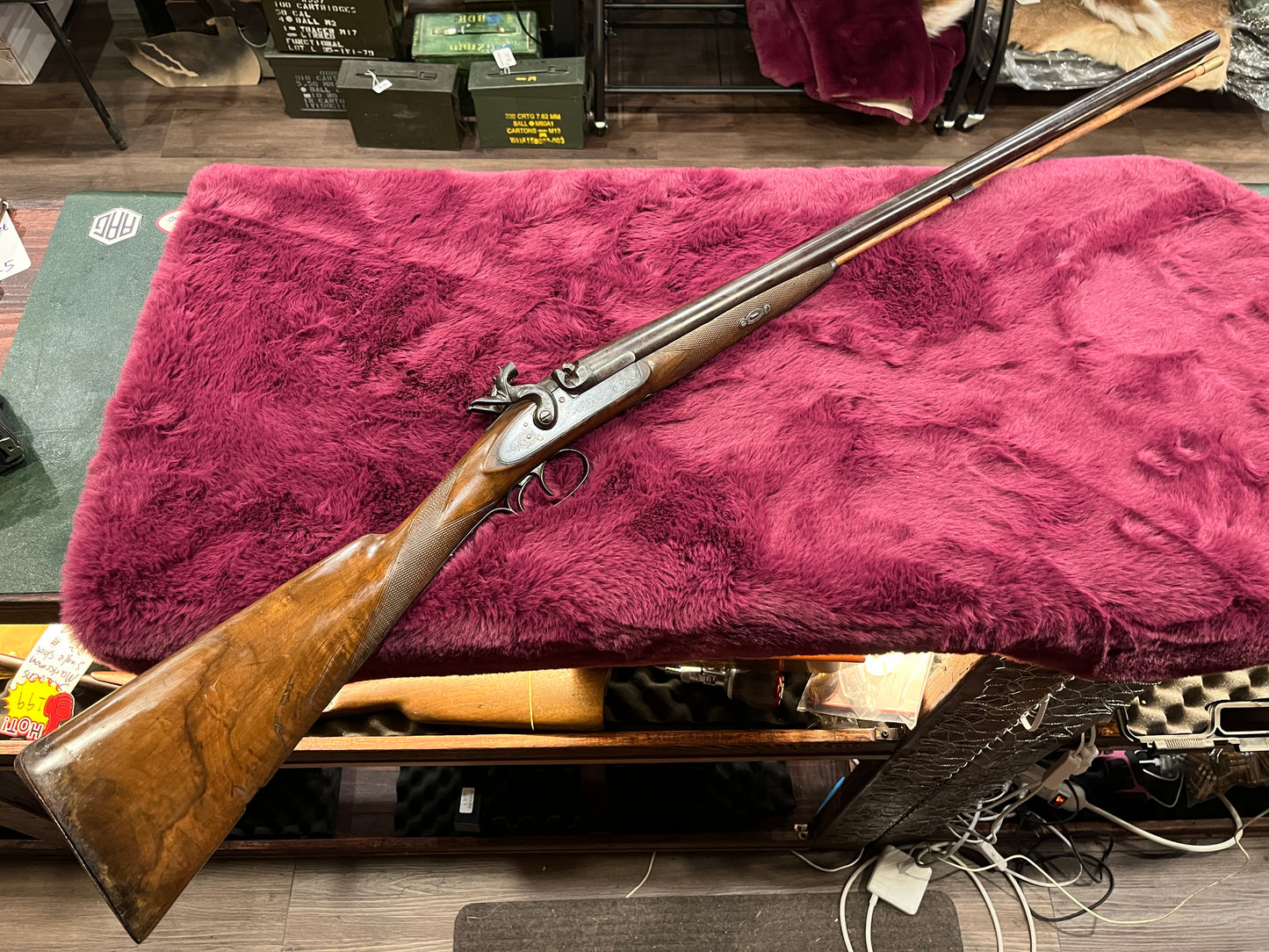 Percussion Double-Barrel Black Powder Shotgun – Wall Hanger Display Piece