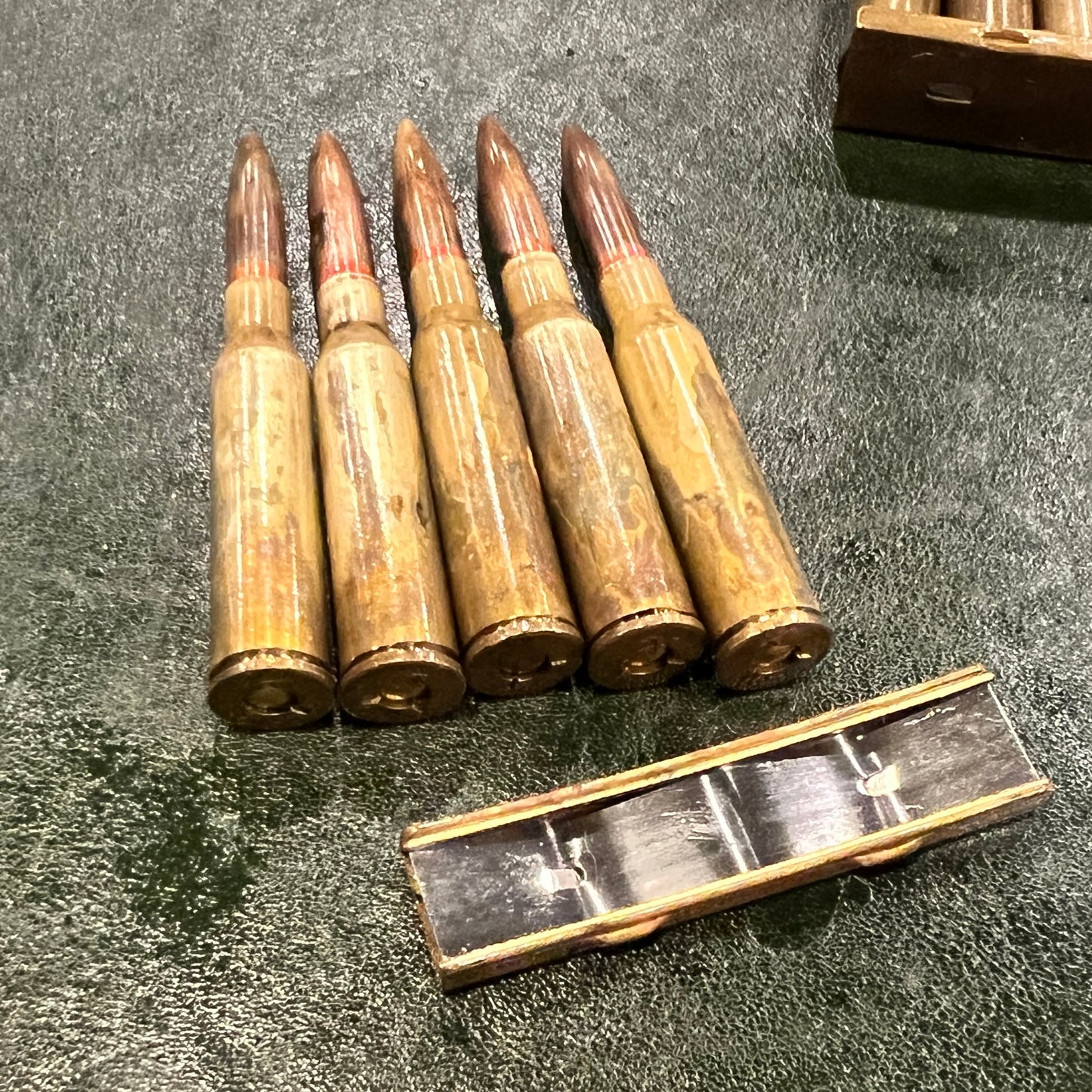 WWII Japanese 6.5mm Arisaka Cartridge & Stripper Clip Display Set for Type 38 Rifle – Sold Individually (7 Sets Available)