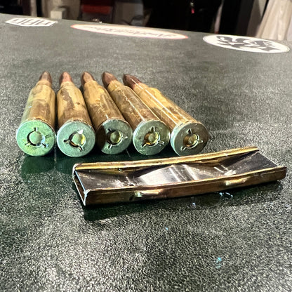 WWII Japanese 6.5mm Arisaka Cartridge & Stripper Clip Display Set for Type 38 Rifle – Sold Individually (7 Sets Available)