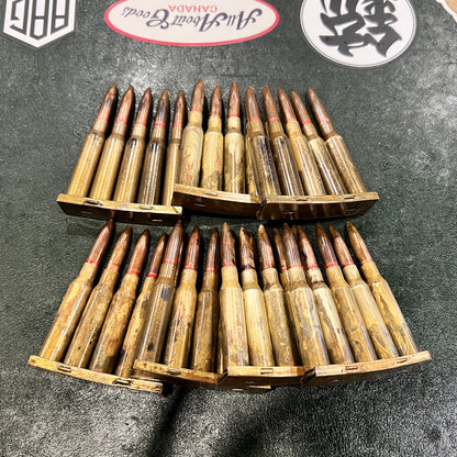 WWII Japanese 6.5mm Arisaka Cartridge & Stripper Clip Display Set for Type 38 Rifle – Sold Individually (7 Sets Available)