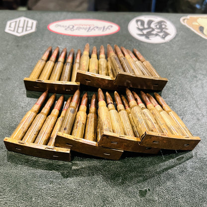 WWII Japanese 6.5mm Arisaka Cartridge & Stripper Clip Display Set for Type 38 Rifle – Sold Individually (7 Sets Available)