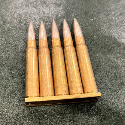 Original WWII Turkish 7.9mm Mauser Ammunition on Stripper Clip – Dated 1942 – Price is for One Clip