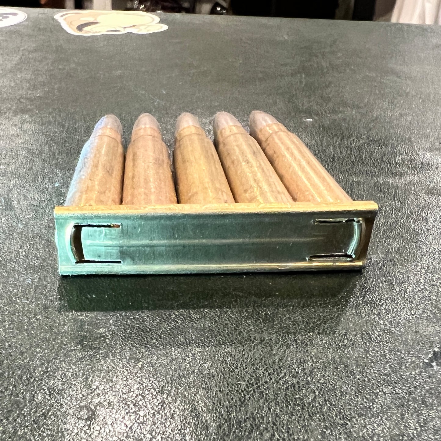 Original WWII Turkish 7.9mm Mauser Ammunition on Stripper Clip – Dated 1942 – Price is for One Clip