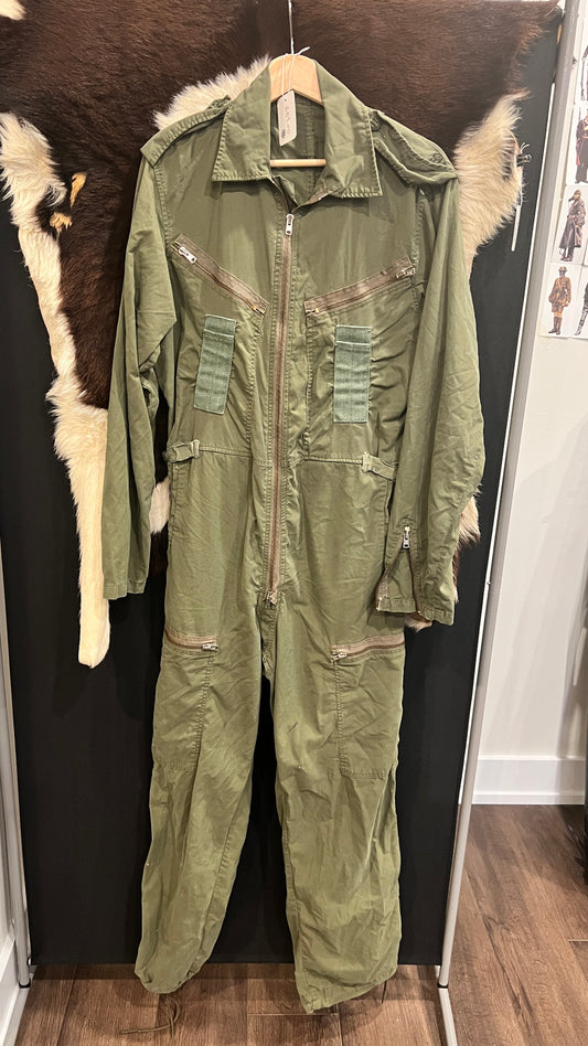 Vintage RCAF Green Flight Suit – Zipper Front, Adjustable Waist