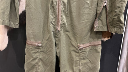 Vintage RCAF Green Flight Suit – Zipper Front, Adjustable Waist