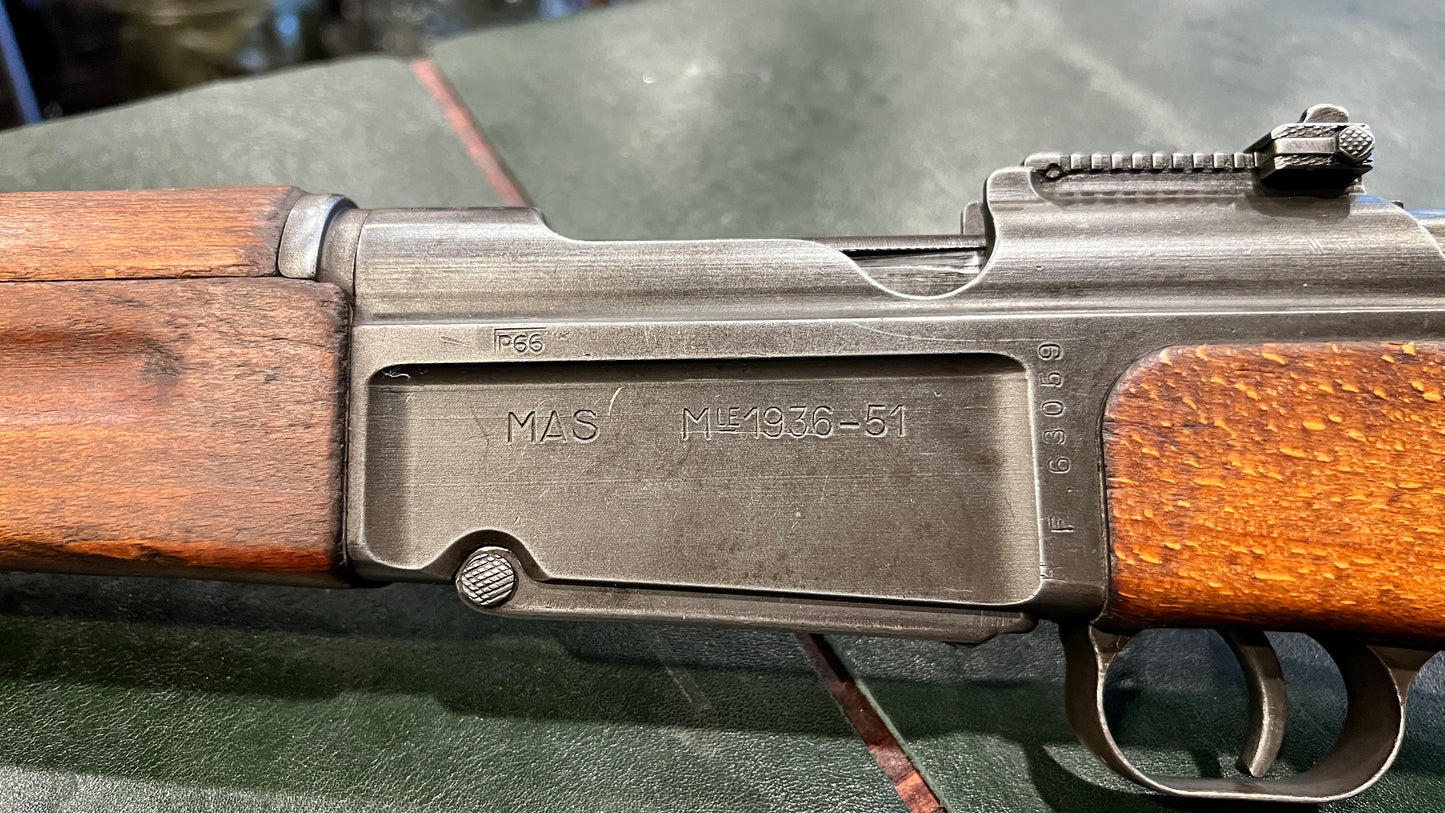 French MAS Mle 1936-51 Rifle – 7.5×54 French – Matching Bolt – Complete Grenade Launcher & Spike Bayonet – Excellent Bore