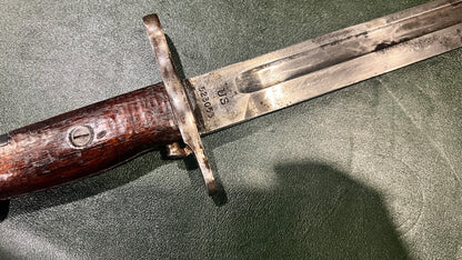 美国 M1905 刺刀 - 斯普林菲尔德兵工厂 SA 1912，带刀鞘 - 适用于 M1 加兰德 / M1903 / M1903A3 步枪
