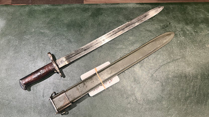 美国 M1905 刺刀 - 斯普林菲尔德兵工厂 SA 1912，带刀鞘 - 适用于 M1 加兰德 / M1903 / M1903A3 步枪