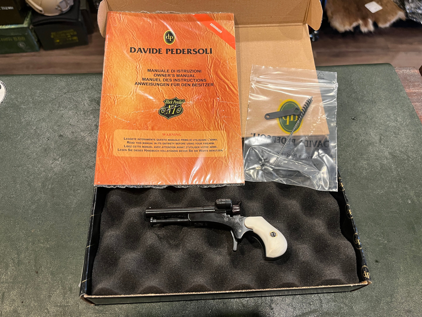 Pedersoli Derringer Guardian Pearl Grip 4.5mm BB/ Pellet Percussion Pistol – #11 Cap