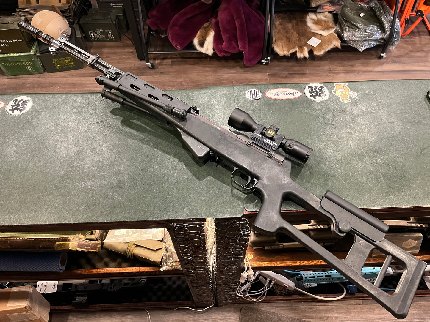 Yugoslavian SKS M59/66 Semi-Automatic Rifle – Tactical Conversion Stock, Scope, Bipod – 7.62×39