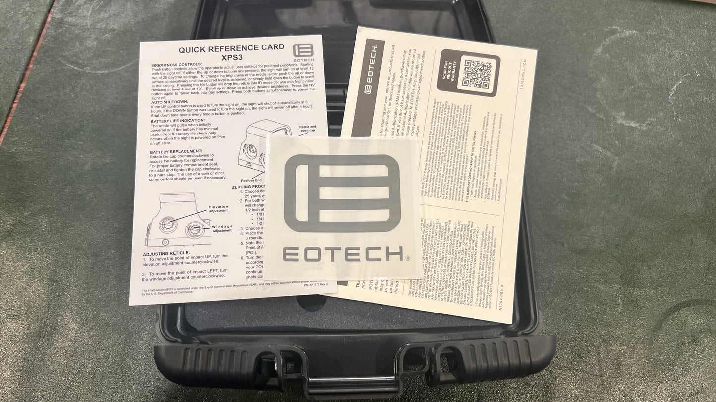 EOTech XPS3-0 Holographic Sight – Like New, Complete with Box & Docs